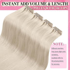 YoungSee Clip in Hair Extensions Blonde Clip in Real Hair Extensions Platinum Blonde Remy Human Hair Clip ins Long Straight Hair Extension 24Inch 120G 7Pcs