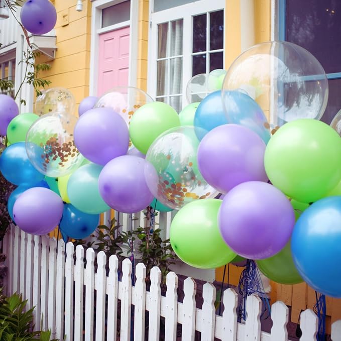 Blue Green and Purple Balloons, Balloon 50PCS 12 Inch Fruit Green Teal Blue - Image 7