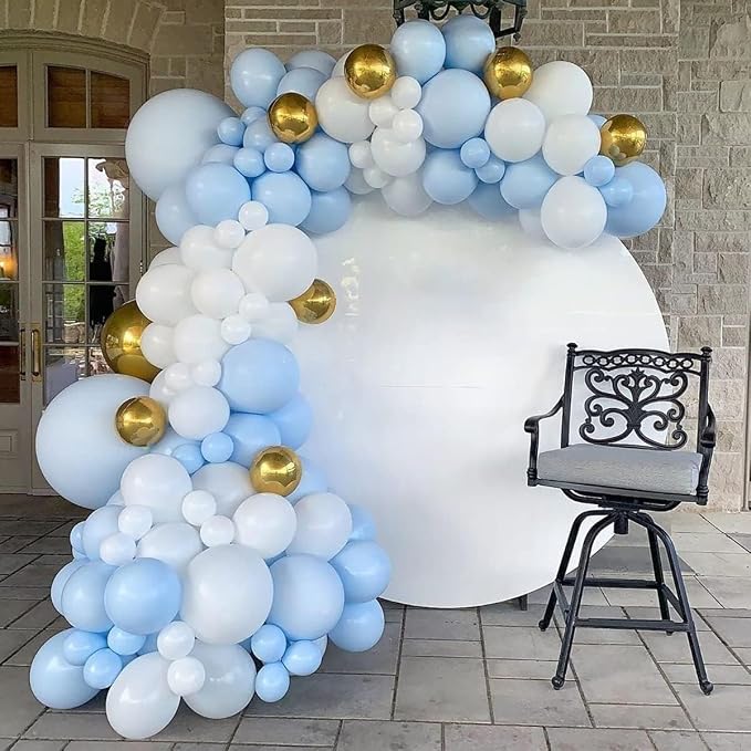 Blue and White Balloon Arch Kit, ADOINBY 140Pcs Pastel Light Blue and White - Image 4