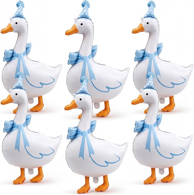 Soulchen 12 Pcs One Silly Goose Balloons Set 33" Giant White Goose Foil Balloons by Soulchen