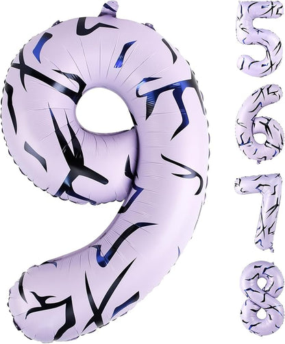 40 Inch Kpop Theme Number 9 Balloon, Birthday Party Decorations by AXBMM