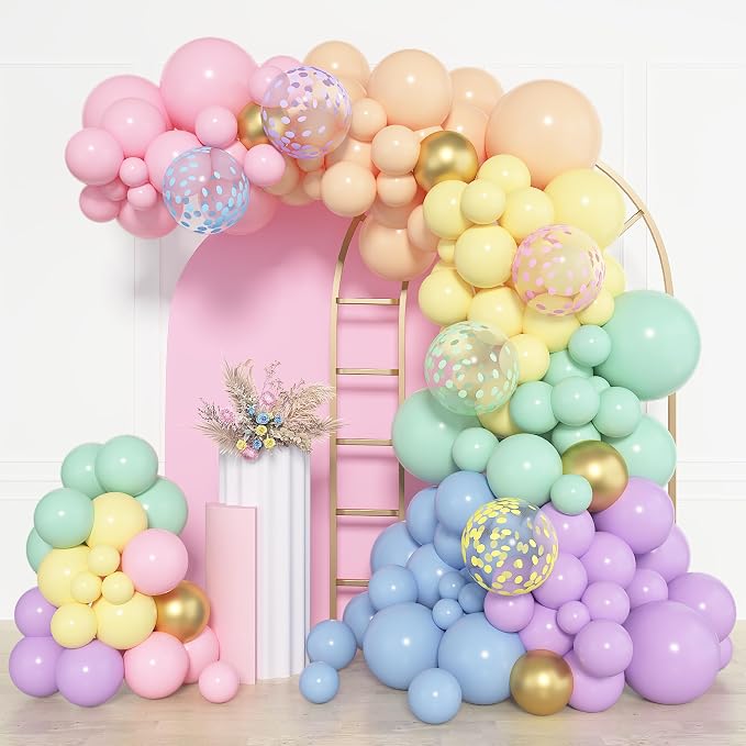 Amandir 164PCS Pastel Balloon Garland Kit, Rainbow Easter Unicorn Balloon Arch by Amandir