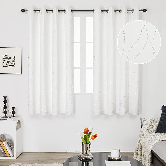 Deconovo Living Room Curtains 63 Inches Long, Thermal Insulated, Room Darkening - Image 2