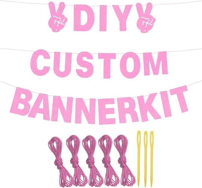 129Pcs DIY Custom Letter Banner Glitter Customizable Banner Kit 0-9 Numbers DIY - Image 3