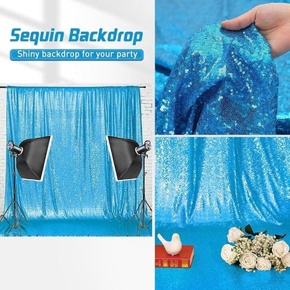Eternal Beauty Turquoise 3mm Sequin Backdrop 8x10 Ft - Image 9