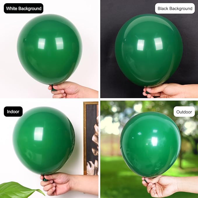 RUBFAC 135pcs Dark Green Balloons Different Sizes 18 12 10 5 Inch - Image 4