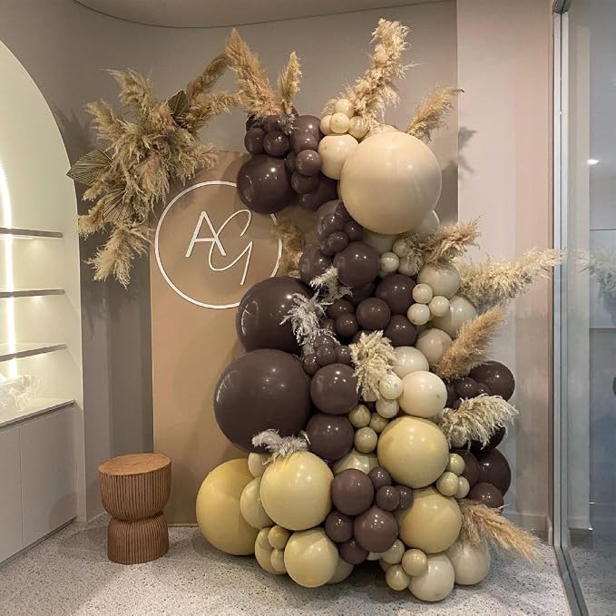 Dark Brown Balloons Double Stuffed Balloon Garland Arch Kit Different Sizes - Image 2