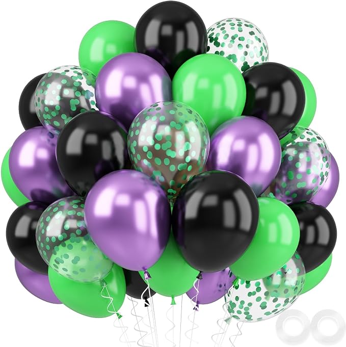 Purple and Green Balloons by FEYG