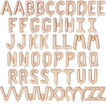 52 Pcs Caramel Letter Balloons, 16 Inch Foil Alphabet Letter Balloons, Letter by YOTHORN