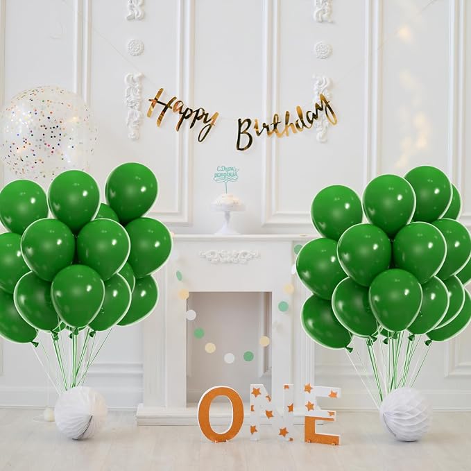 50pcs Dark Green Balloons, 12inch Matte Emerald Hunter Forest Green | Balloons - Image 5