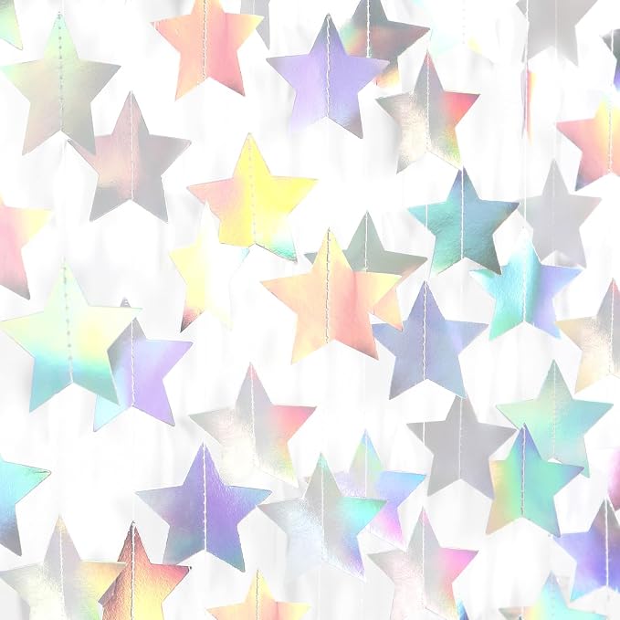 Iridescent Disco-Holographic Party-Decorations Christmas Garland - 62ft Twinkle by Hugtmr