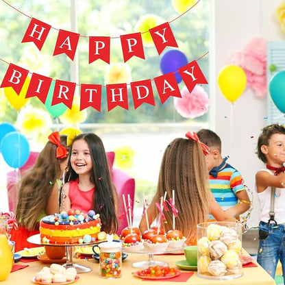Hooqict Red Happy Birthday Banner Sign - Image 8