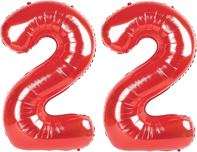 22 Balloon - Red Birthday Number Balloons, 40 Inch Decorations Men Women | Red by ALPHADELTAPI