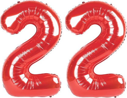 22 Balloon - Red Birthday Number Balloons, 40 Inch Decorations Men Women | Red by ALPHADELTAPI