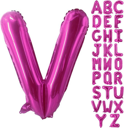 Lovoir 40 Inch Large Hot Pink Letter V Balloons Big Size Jumbo Mylar Foil by Lovoir