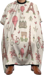 Barber Cape Pink Paris Eiffel Tower Hair Cutting Cloak, Adjustable Salon Cape Apron for Barber Salon, Barber Aceessories
