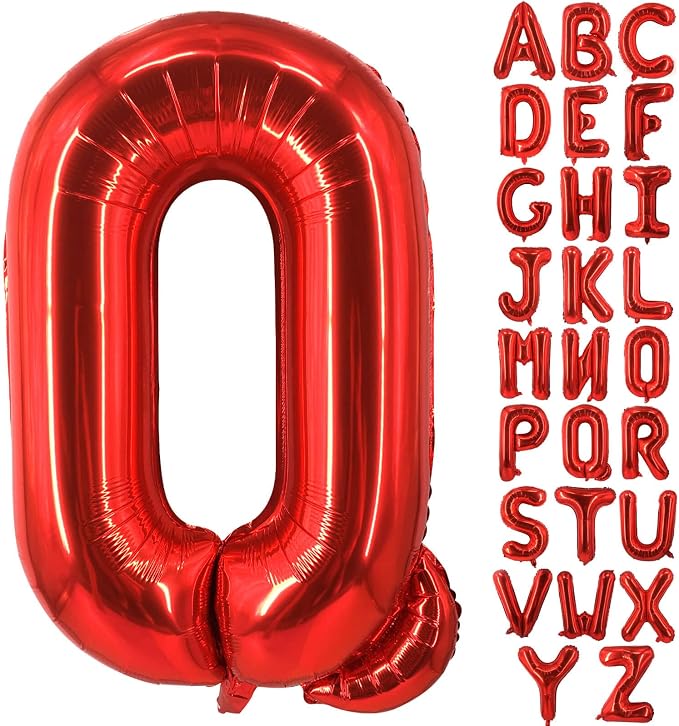 Lovoir 40 Inch Large Red Letter Q Balloons Big Size Jumbo Mylar Foil Helium by Lovoir