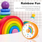 Visual Timer for Kids, 60-Minute Countdown Timer for Classroom Office Kitchen, Desk Timer Kids Time Management Tools with Silent Operation, Pomodoro Time Rainbow Pattern (Orange)