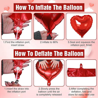 Red Heart Balloons, 18Inch Helium Polyester Film Balloon - Image 7