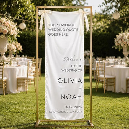 Personalized Fabric Wedding Welcome Sign, Linen Wedding Welcome Sign Cotton by Custom