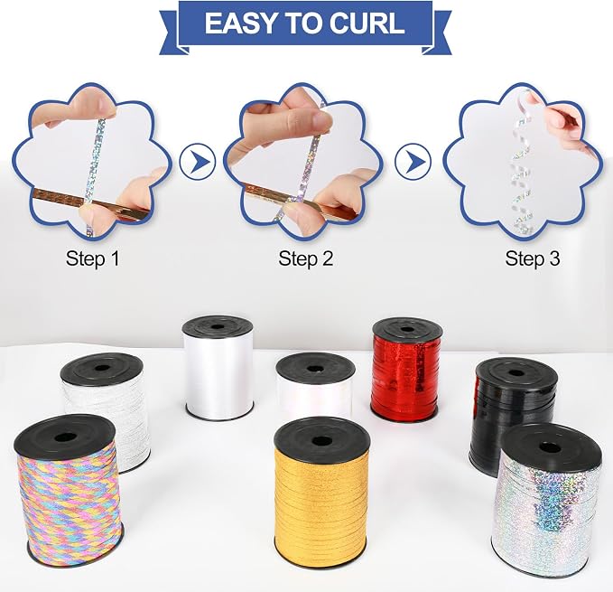 500 Yards Silver Ribbon Curling, Balloon String - Image 5