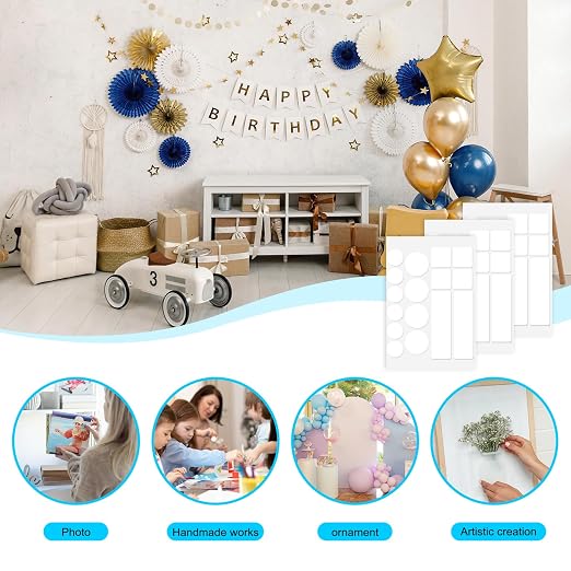 112pcs Double Sided Tape for Walls Glue Mounting Dots Balloon Adhesive Poster - Image 4