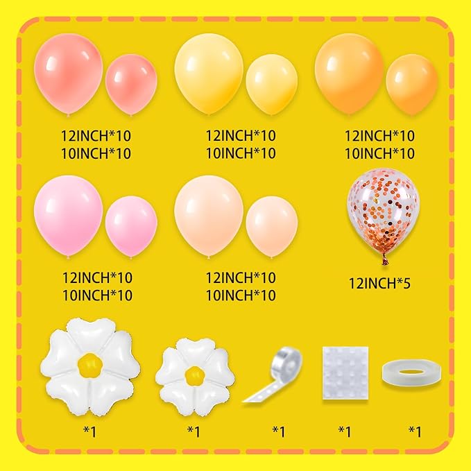 Groovy Daisy Balloon Arch Garland Kit Birthday Party Decorations | Pink Orange - Image 2