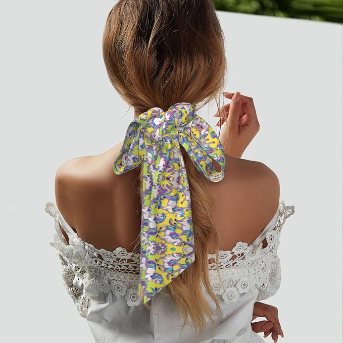 Headband Hair Band for Women Girls Lady, Beauty Skinny Multipurpose Neck Scarves Running Athletic Sweat Band Headbands Head Wrap Neck Sash, Rainbow Unicorn Art