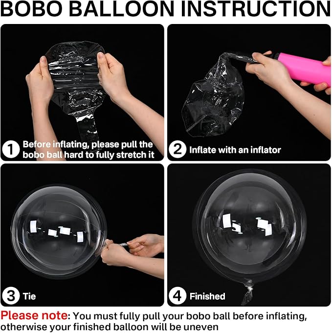 Bobo Balloons, 20Inch Large Clear Balloons - Image 3