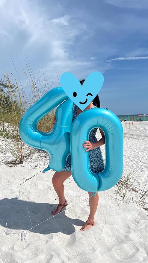 7 Balloon Number 40 Inch Light Blue - Image 2