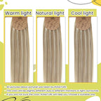 RUNATURE Ponytail Extension Human Hair Blonde, Real Hair Ponytail Extension, 20 Inch Human Hair Ponytail, Long Ponytail Hair Extensions, Remy Natural, 80g #8P60 Light Brown Highlight Platinum Blonde