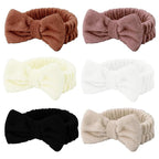 Casoty 6 Pcs Soft Coral Fleece Headbands for Makeup, Facial Care, Shower and Yoga