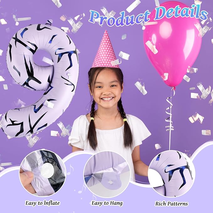 40 Inch Kpop Theme Number 9 Balloon, Birthday Party Decorations - Image 4