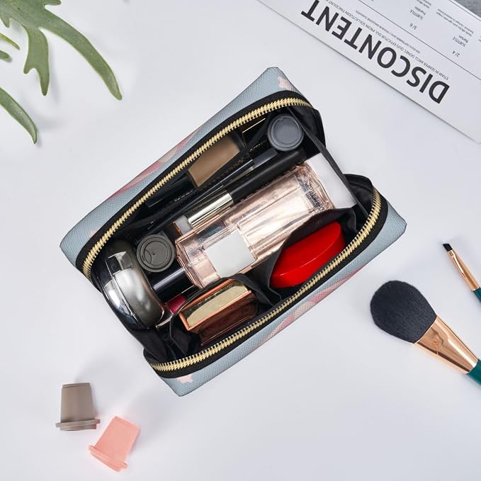 Pink Hot Air Balloon Leather Makeup Bag Cosmetic Pouch Portable Travel Toiletry - Image 6