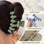 12 Pcs Claw Clips, Multi-Shapes Hair Clips for Women Girls, Non-Slip Large Jaw Claw Clips for Thick Thin Curly Hair Accessories (Blue + Pink)