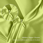 Mulberry Silk Pillow Cases Standard Size, Silk Pillowcase for Hair and Skin, Both Sides Natural Silk Satin Pillowcase for Sleeping Women with Zipper, Gifts for Women Men, Olive Green
