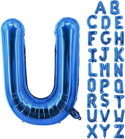Letter Balloons 40 Inch Blue Giant Alphabet Balloons Letter U | Foil Mylar Big by YUNSHANGMO