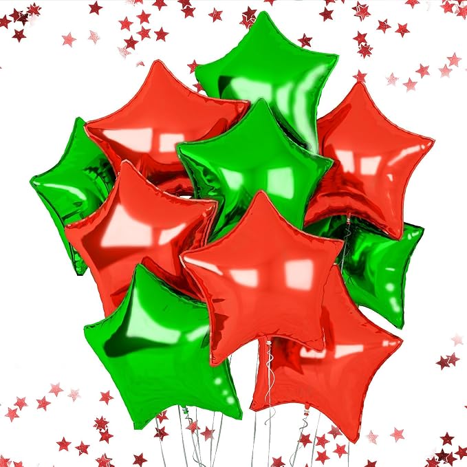 Star Foil Balloons, 18 Inches Christmas Star Balloons by FEYG