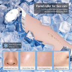 Blackhead Scraper Tool & Skin Scrubber Face Spatula for Blackhead Removal, Pore Cleaning, with Cooling Ice Roller & 2 Silicone Brush Heads (Dusty Rose)