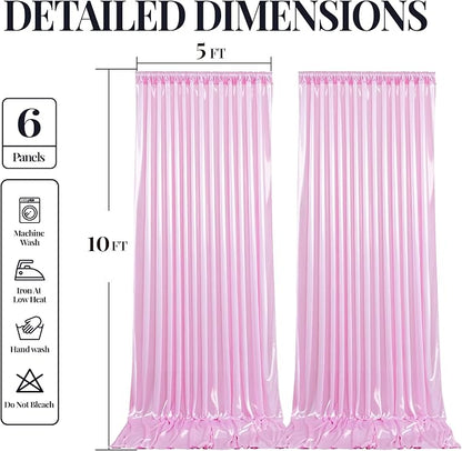 30x10ft Pink Glitter Backdrop Curtain - Image 9
