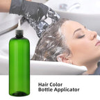 Segbeauty 16.9oz Dye Applicator Bottles, 2 Packs 500ml Refillable Hair Dye Colored Squeeze Bottle with Twist Top Cap Tip, PET Angled Tip Plastic Empty Dyeing Tool, Green Hair Color Applicator Bottle