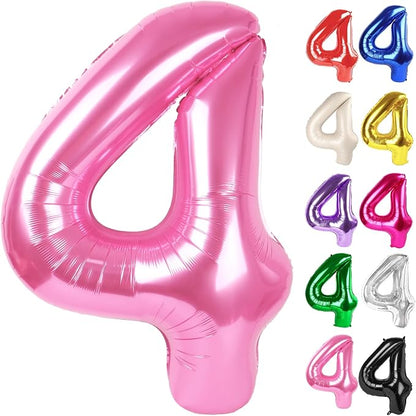 Pink Number 4 Balloon 40 Inch by IWERP