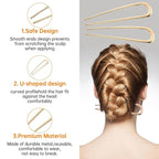 Multi-Use Non-Slip French Hair Pin for Women - Elegant Metal Hair Fork for Updos, Buns & Braids, Secure & Comfortable All Day,1pc (Black)
