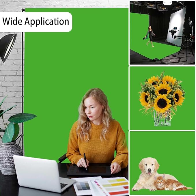 Green Screen Backdrop for Photoshoot, Fabric 8x10ft | Versatile Studio Photo - Image 2