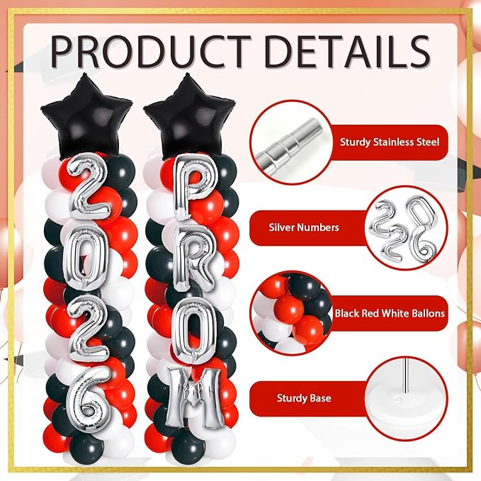 2 Sets Graduation Balloon Column Stand Kit - Image 3