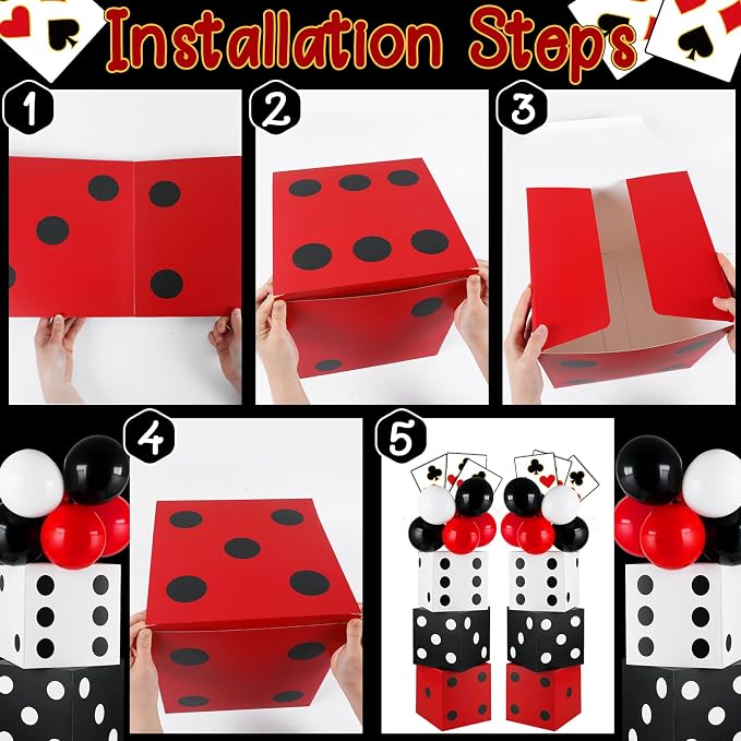 60 Pcs Casino Theme Party Decoration Casino Party Boxes Balloon Poker Cards 11 - Image 3