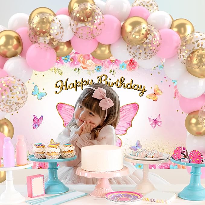 Patimate Pink Gold Confetti Balloons Set - Image 6
