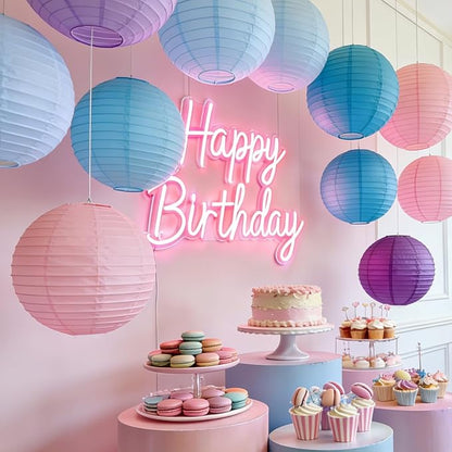 Pastel Paper Lanterns Set - Image 2