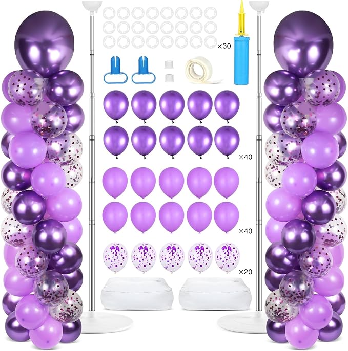 2 Sets Adjustable Balloon Column Stand Kit by Naozinebi