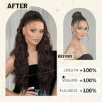 LEEONS 26 inch Drawstring ponytail Extension, Long Wavy pony tails hair extensions for Women - Synthetic Hairpiece Ponytail for Daily Use (Light Silver mixed Grey)